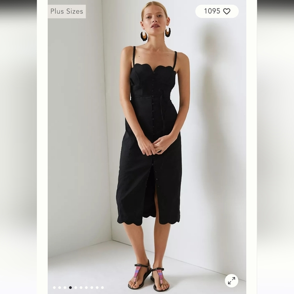 NWT Anthropologie Slim scalloped front‎ slit corset Dress size 6 - Picture 4 of 12